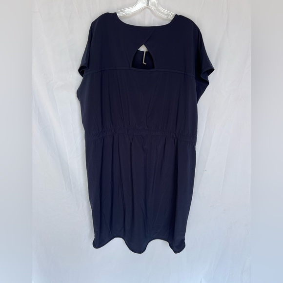 Talbots Lightweight Stretch Keyhole Back Solid Navy Blue Dress Cap Sleeve 2X - Picture 7 of 7